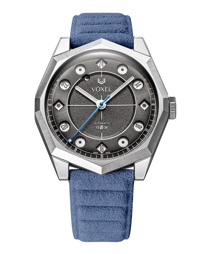 MERIDION Noir — Alcantara® Bleu Ciel, 24H