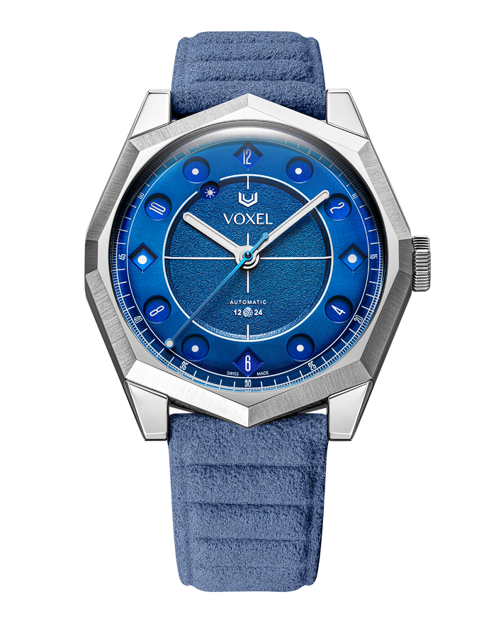 Blue MERIDION — Alcantara® Bleu Ciel, 12h