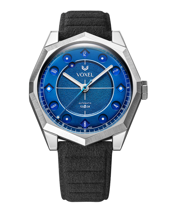 Blue MERIDION — Alcantara® noir, 12h