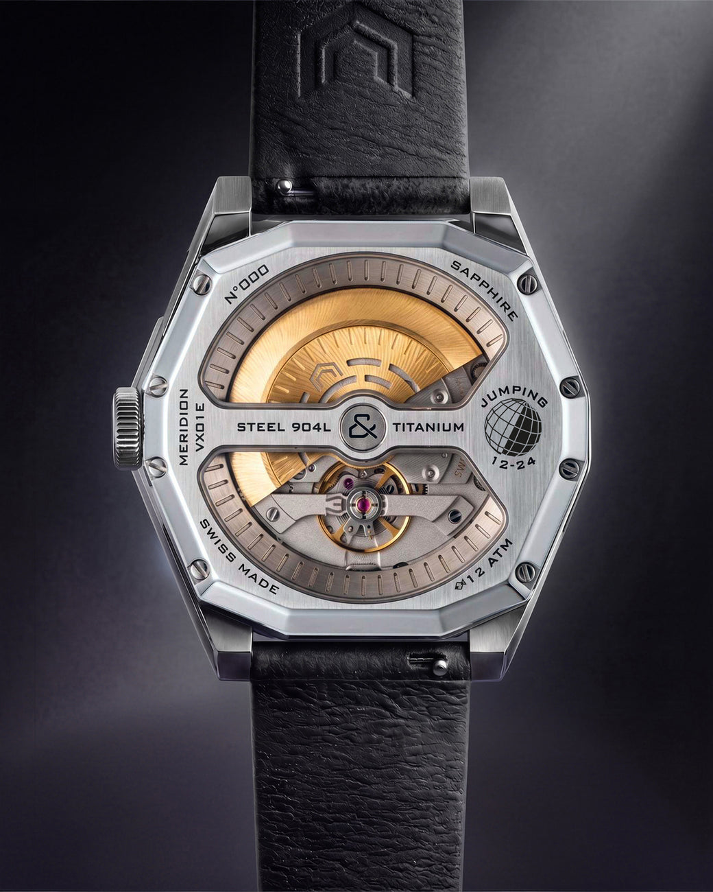 MERIDION VX01-E fond de boîtier transparent, mouvement automatique suisse