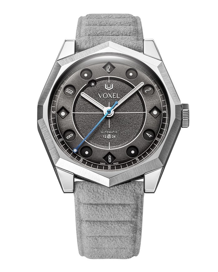 MERIDION Noir — Alcantara® gris clair, 12h